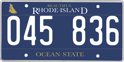 RI license plate 045836