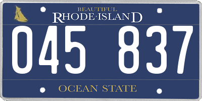 RI license plate 045837