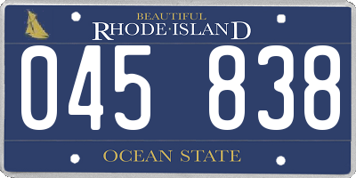 RI license plate 045838