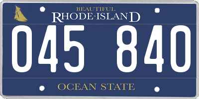 RI license plate 045840