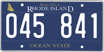 RI license plate 045841