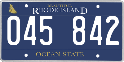 RI license plate 045842