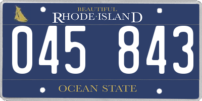 RI license plate 045843