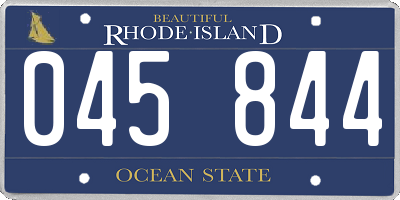 RI license plate 045844