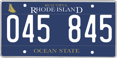 RI license plate 045845