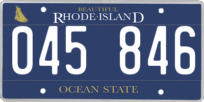 RI license plate 045846