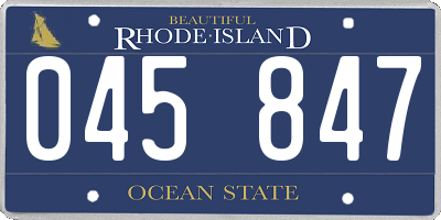 RI license plate 045847