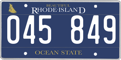 RI license plate 045849