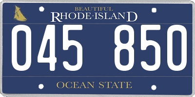 RI license plate 045850