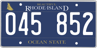 RI license plate 045852