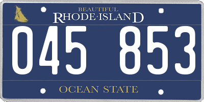 RI license plate 045853