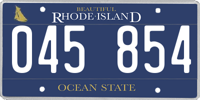 RI license plate 045854