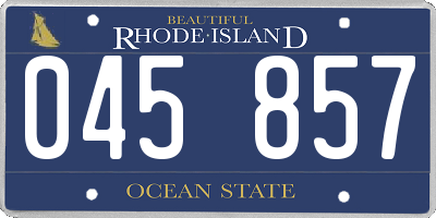 RI license plate 045857