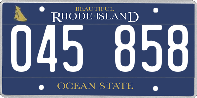 RI license plate 045858