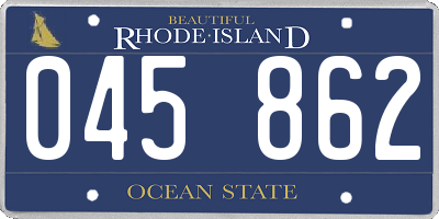RI license plate 045862