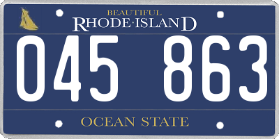 RI license plate 045863