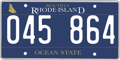 RI license plate 045864