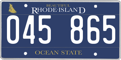 RI license plate 045865
