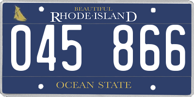 RI license plate 045866