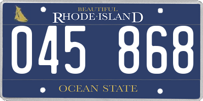 RI license plate 045868