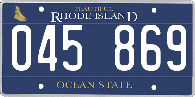 RI license plate 045869