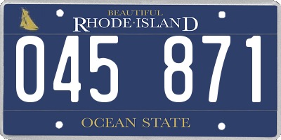 RI license plate 045871