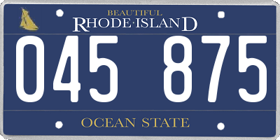 RI license plate 045875