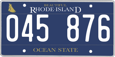 RI license plate 045876