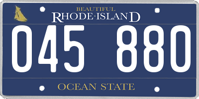 RI license plate 045880