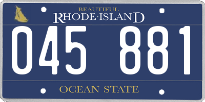 RI license plate 045881
