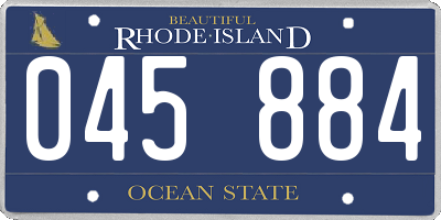 RI license plate 045884