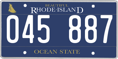 RI license plate 045887