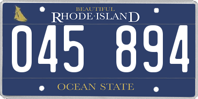 RI license plate 045894