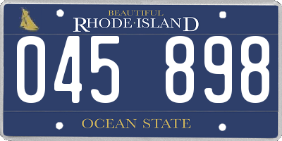 RI license plate 045898