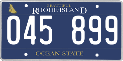 RI license plate 045899