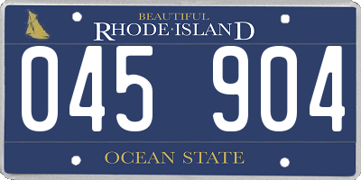 RI license plate 045904