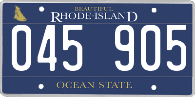 RI license plate 045905