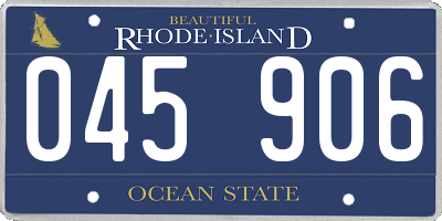 RI license plate 045906