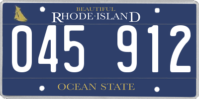 RI license plate 045912
