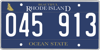 RI license plate 045913