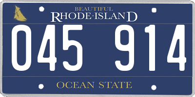 RI license plate 045914