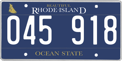 RI license plate 045918