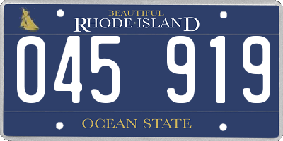 RI license plate 045919