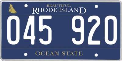 RI license plate 045920