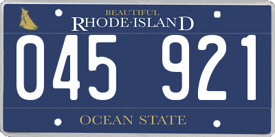 RI license plate 045921