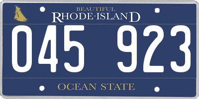 RI license plate 045923