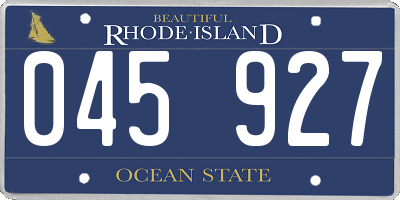 RI license plate 045927