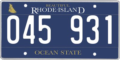 RI license plate 045931