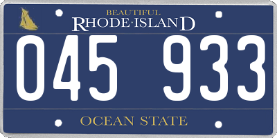 RI license plate 045933