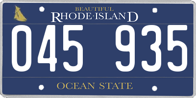 RI license plate 045935